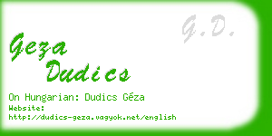 geza dudics business card